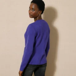 Trui En Vest<Blancheporte Cardigan met rits paars