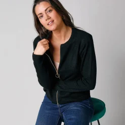 Trui En Vest<Blancheporte Cardigan met rits zwart