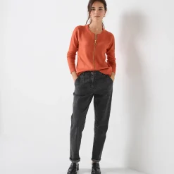Trui En Vest<Blancheporte Cardigan met rits paprika