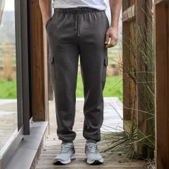 Broek<Blancheporte Cargobroek in molton, aangetrokken pijponderkanten chiné antraciet