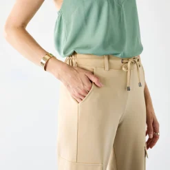 Broek<Blancheporte Cargobroek, milanotricot zandkleur