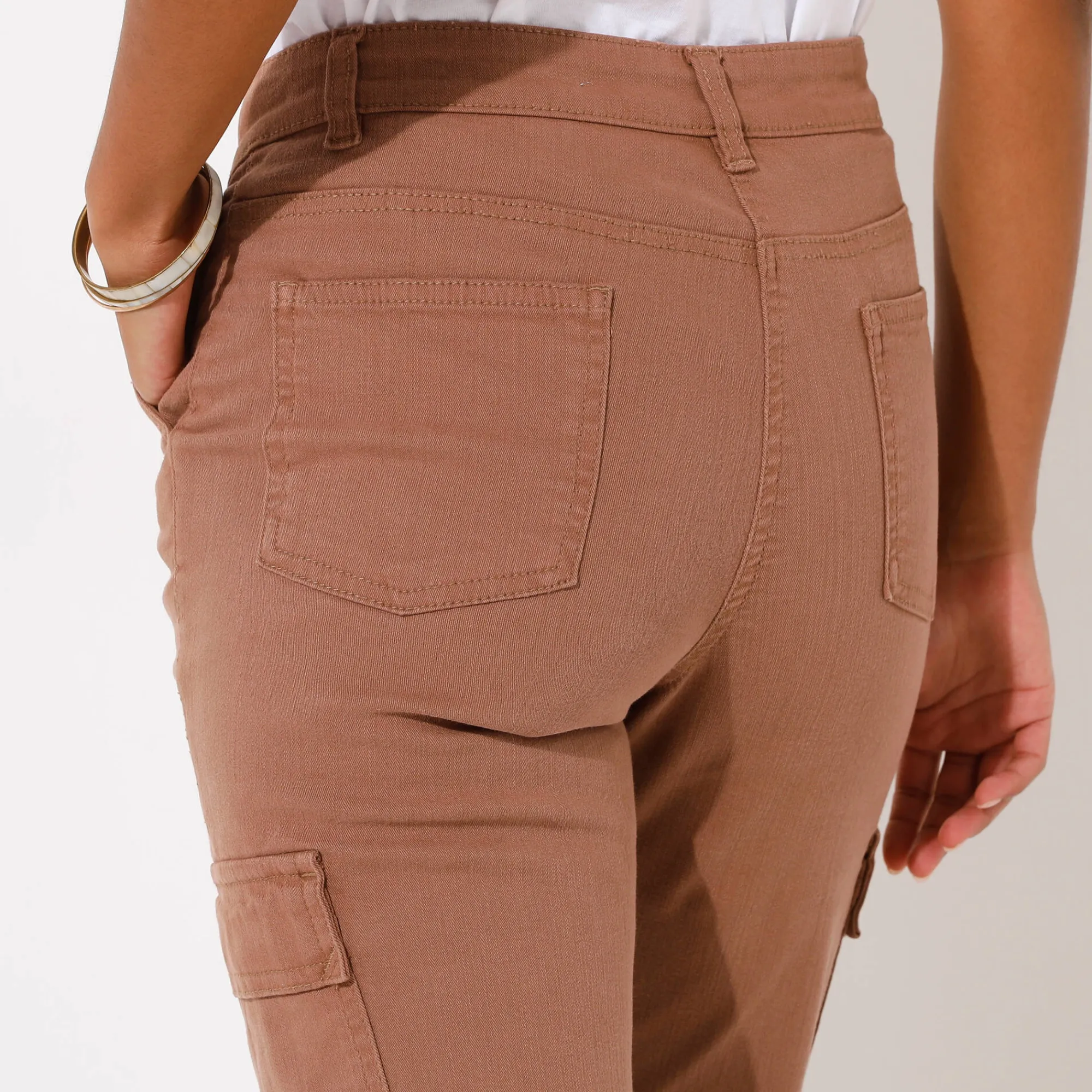 Broek<Blancheporte 7/8-cargobroek, stretchtwill taupe