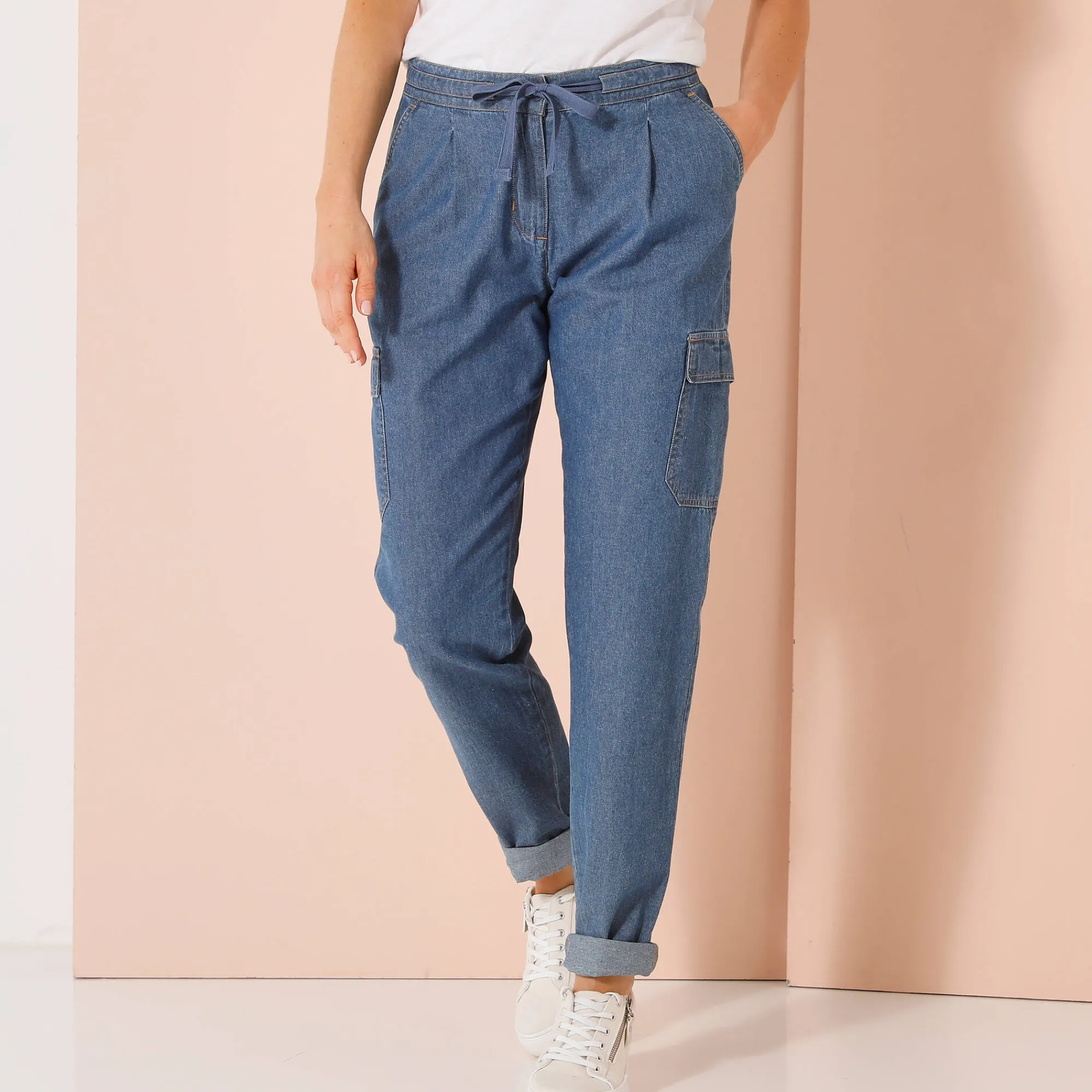 Jeans<Blancheporte Cargojeans, licht denim stone