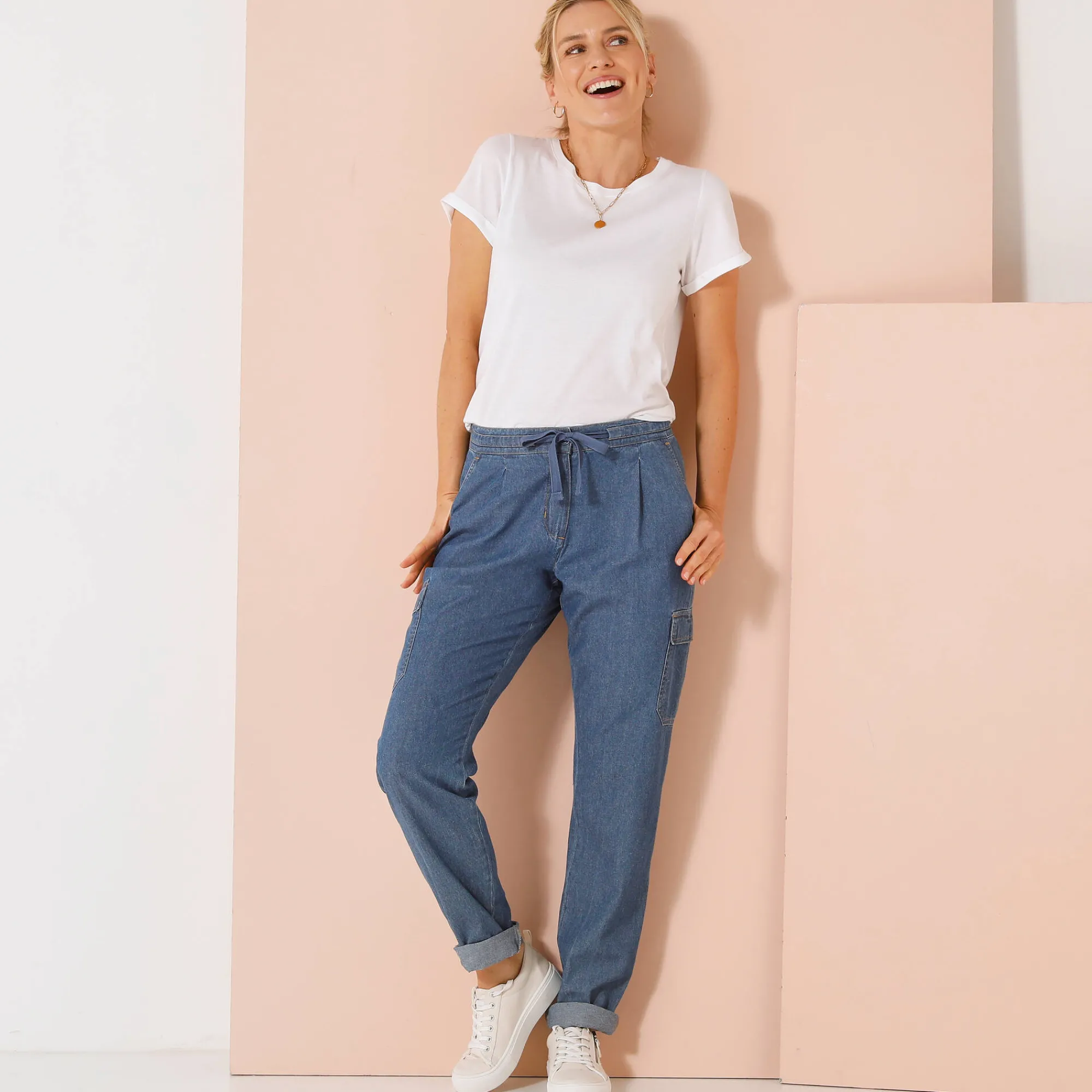 Jeans<Blancheporte Cargojeans, licht denim stone