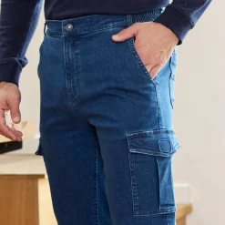 Jeans<Blancheporte Cargojeans met elastische tailleband opzij stone