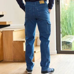 Jeans<Blancheporte Cargojeans met elastische tailleband opzij stone