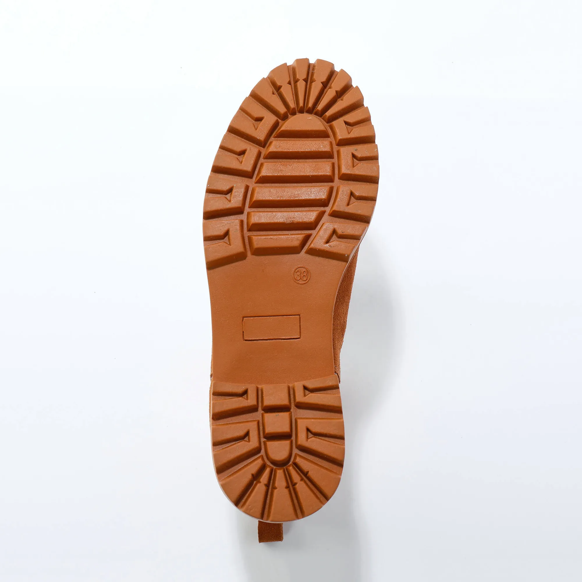 Bottines En Boots|Schoenen<Blancheporte Chelsea boots in splitleer, dikke, geribbelde zool karamel