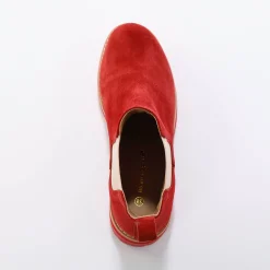 Feestelijke Schoenen|Bottines En Boots<Blancheporte Chelsea boots in splitleer, dikke, geribbelde zool bordeaux