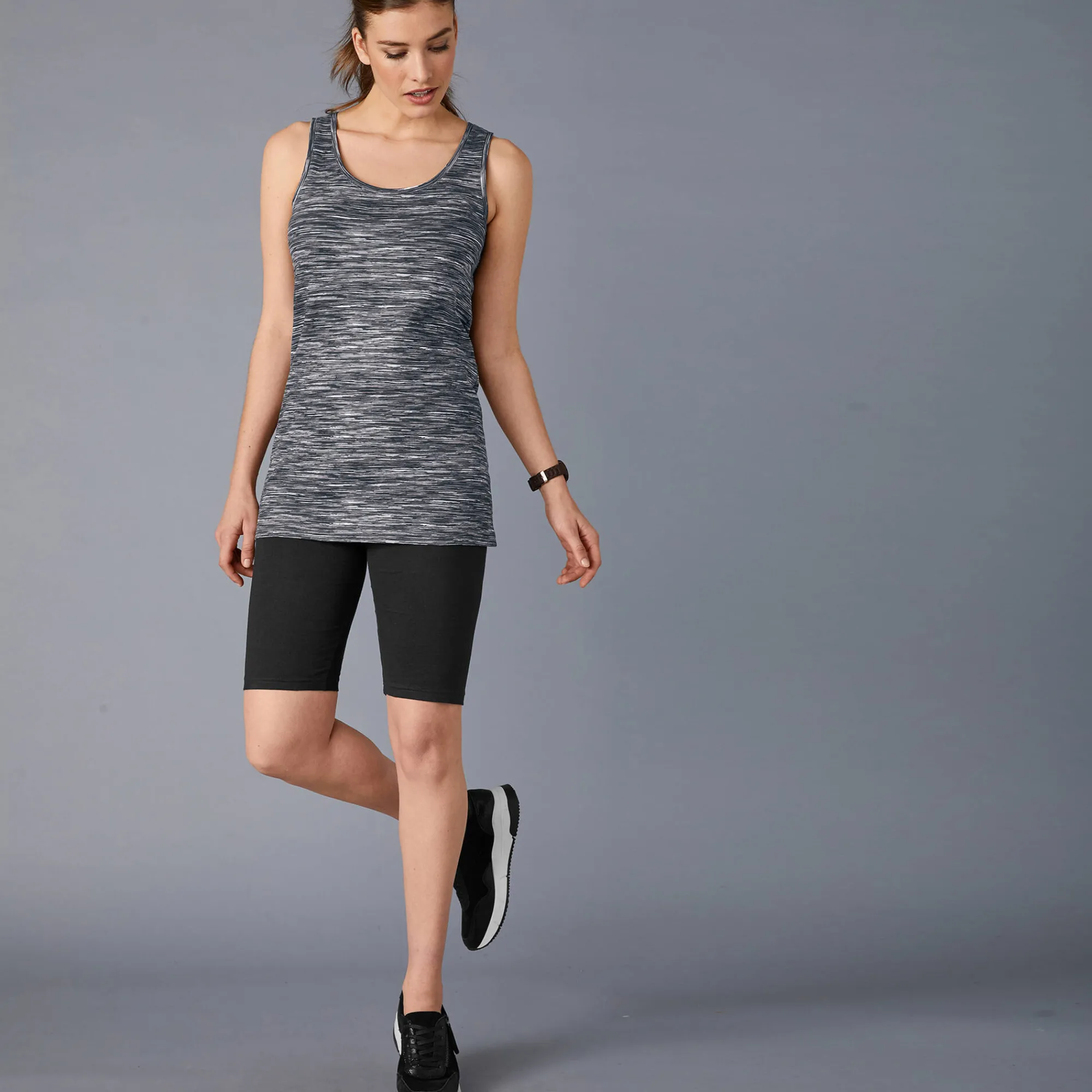 T-Shirt En Topje<Blancheporte Chiné topje in biokatoen chiné zwart