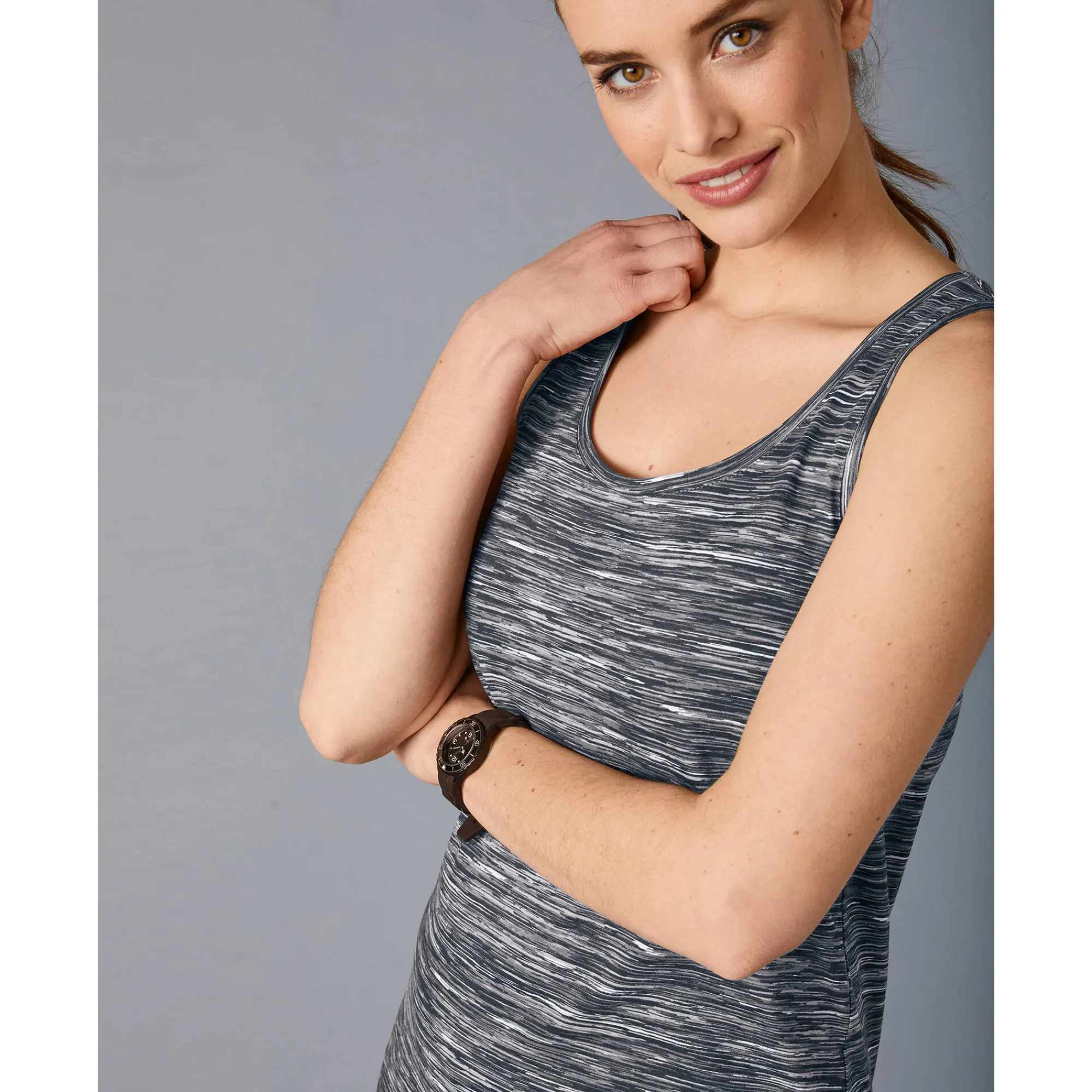 T-Shirt En Topje<Blancheporte Chiné topje in biokatoen chiné zwart