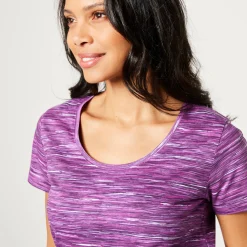 T-Shirt En Topje<Blancheporte Chiné T-shirt met korte mouwen in biokatoen chiné druivenrood