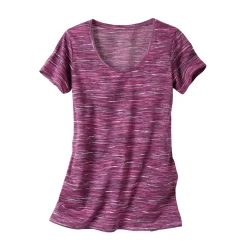 T-Shirt En Topje<Blancheporte Chiné T-shirt met korte mouwen in biokatoen chiné druivenrood