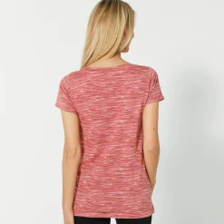 T-Shirt En Topje<Blancheporte Chiné T-shirt met korte mouwen in biokatoen chiné roze
