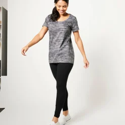 T-Shirt En Topje<Blancheporte Chiné T-shirt met korte mouwen in biokatoen chiné zwart