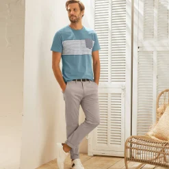 Broek<Blancheporte Chino broek, afgerond onder de buik beige