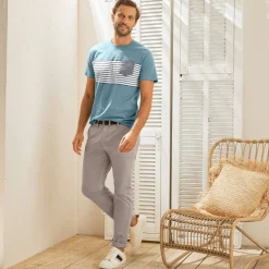 Broek<Blancheporte Chino broek, afgerond onder de buik beige