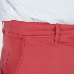 Broek<Blancheporte Chino broek, afgerond onder de buik grijzig koraal