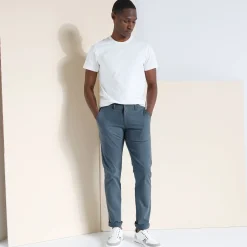Broek<Blancheporte Chino broek in keperstof grijsblauw