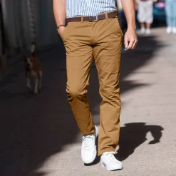 Broek<Blancheporte Chino broek in keperstof karamel