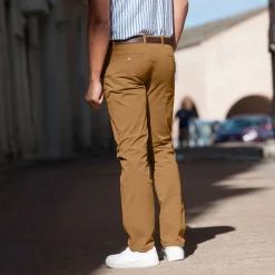 Broek<Blancheporte Chino broek in keperstof karamel