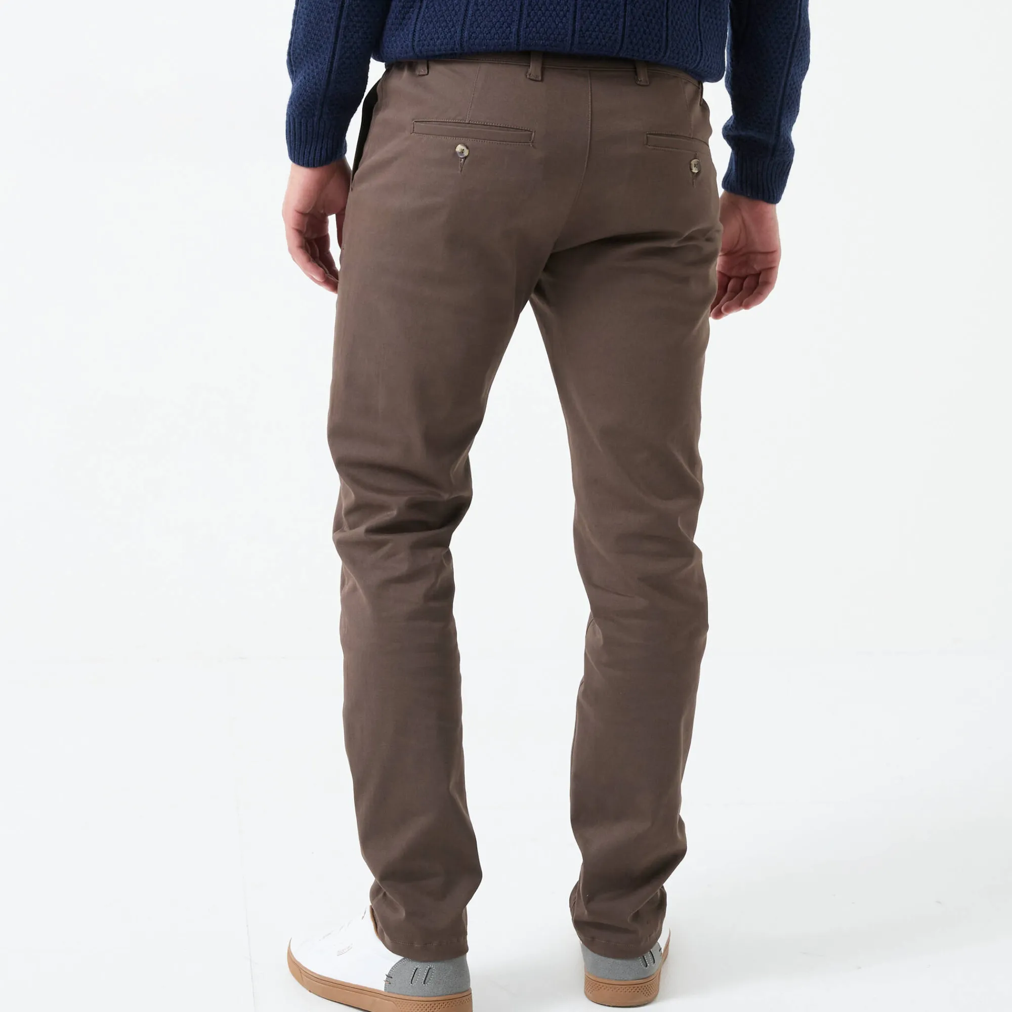 Broek<Blancheporte Chino broek met elastische tailleband opzij bruin