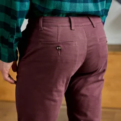 Feestoutfits Heren|Broek<Blancheporte Chino broek met elastische tailleband opzij bordeaux
