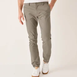 Broek<Blancheporte Chino broek met elastische tailleband opzij taupe