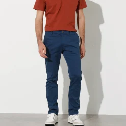 Broek<Blancheporte Chino broek met elastische tailleband opzij marine