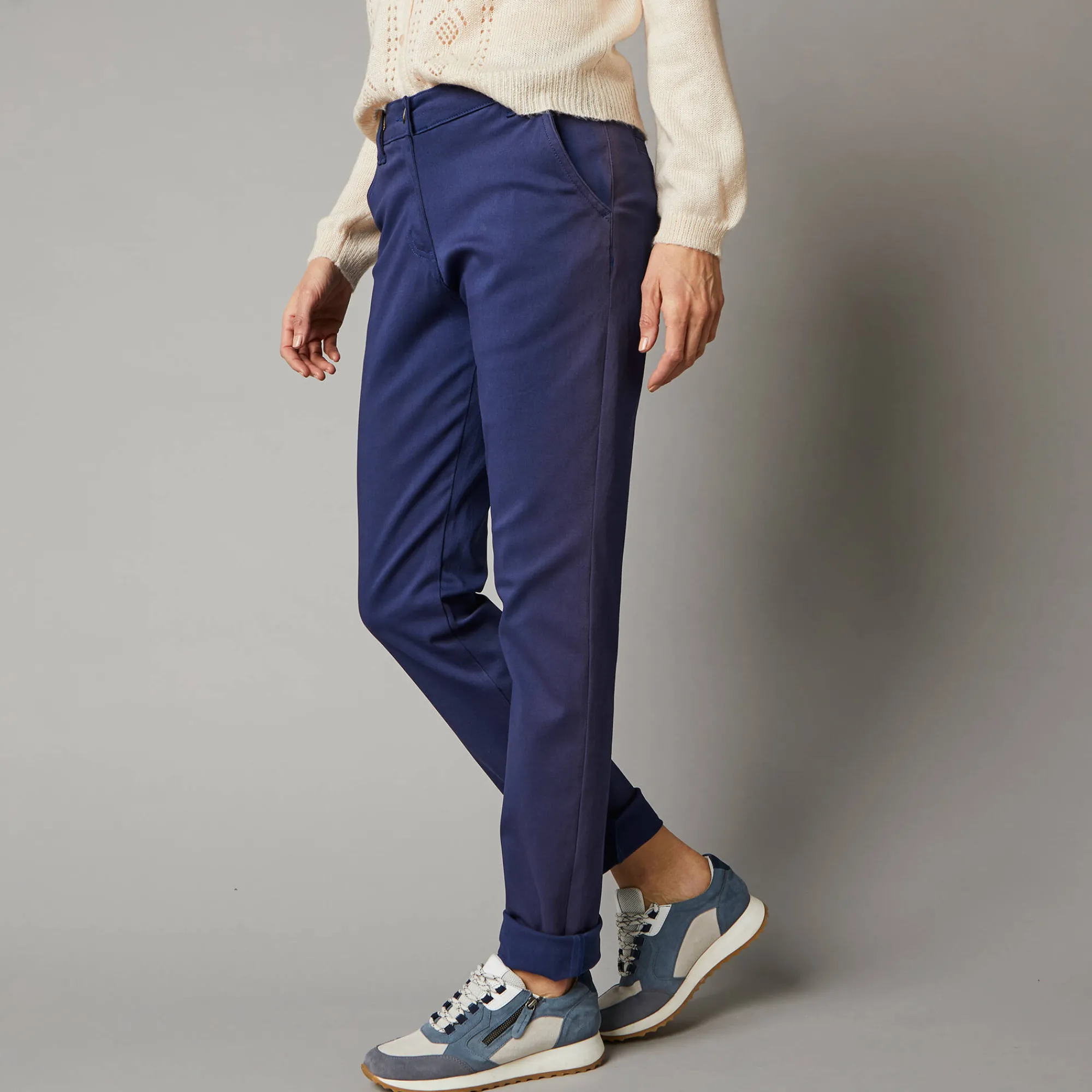Broek<Blancheporte Chino stretchbroek marine
