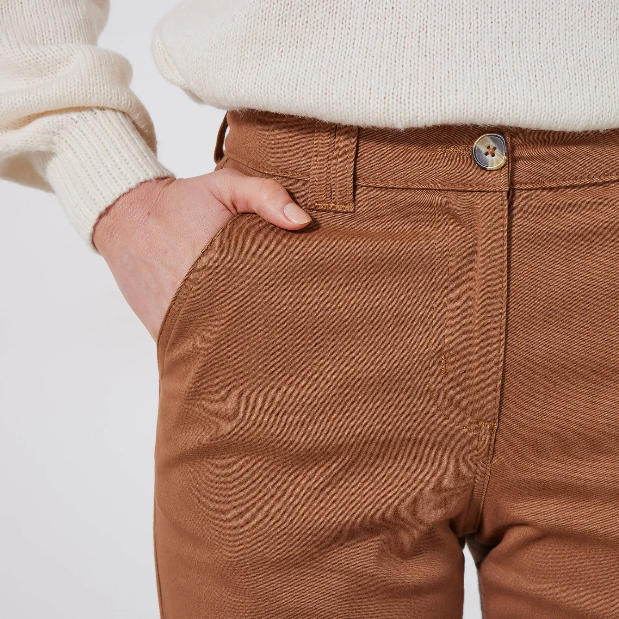 Broek<Blancheporte Chino stretchbroek karamel