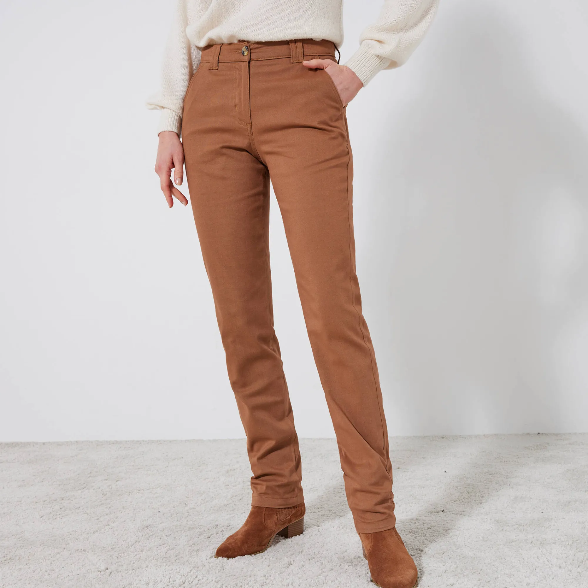 Broek<Blancheporte Chino stretchbroek karamel