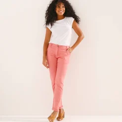 Broek<Blancheporte Chino stretchbroek lichtkoraalrood