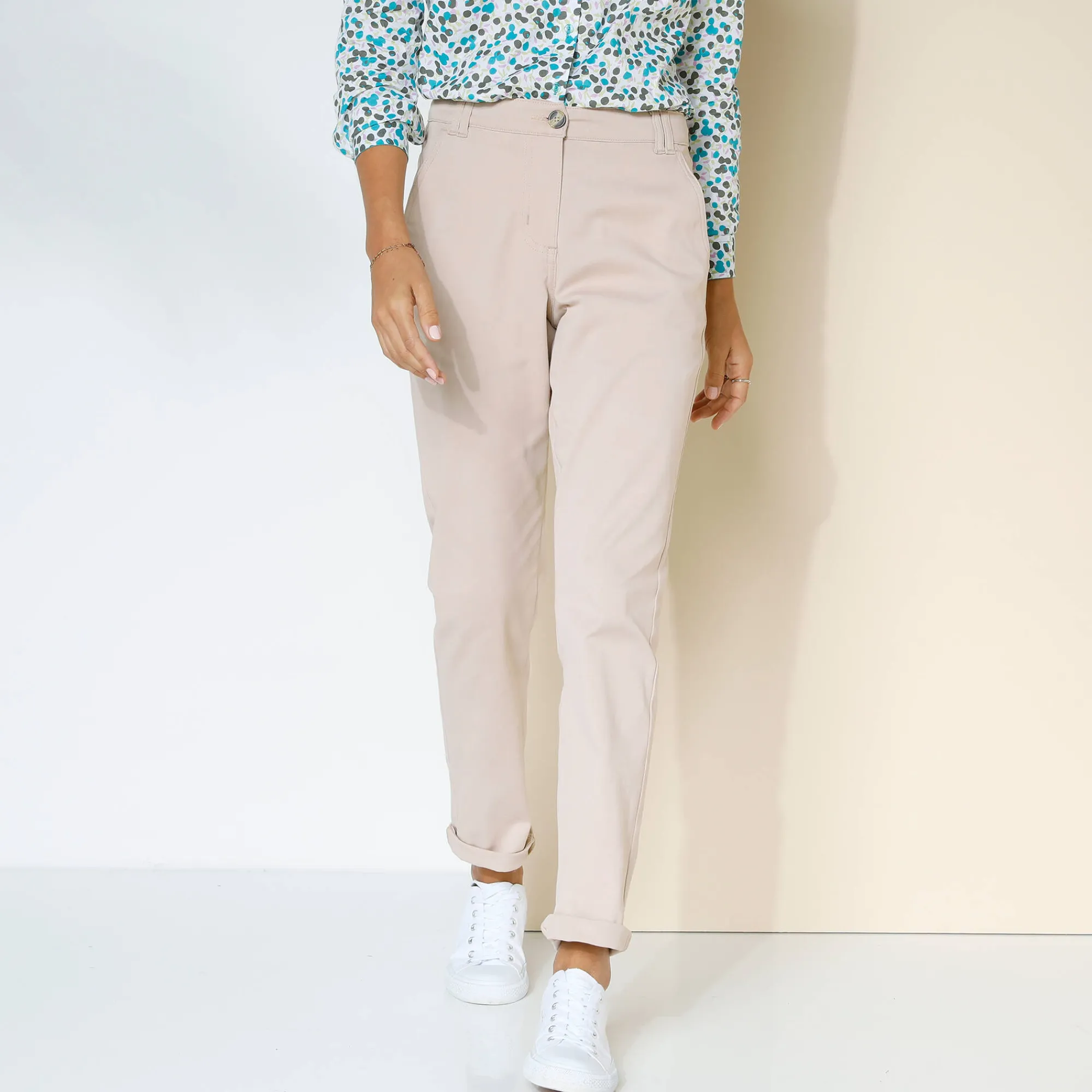 Broek<Blancheporte Chino stretchbroek beige
