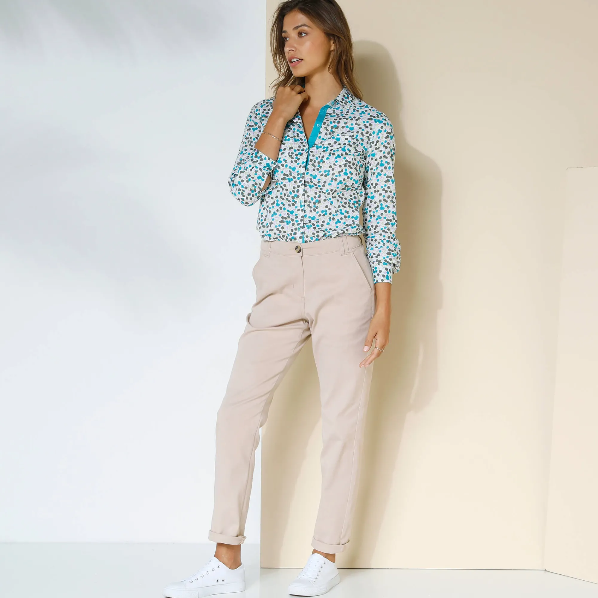 Broek<Blancheporte Chino stretchbroek beige