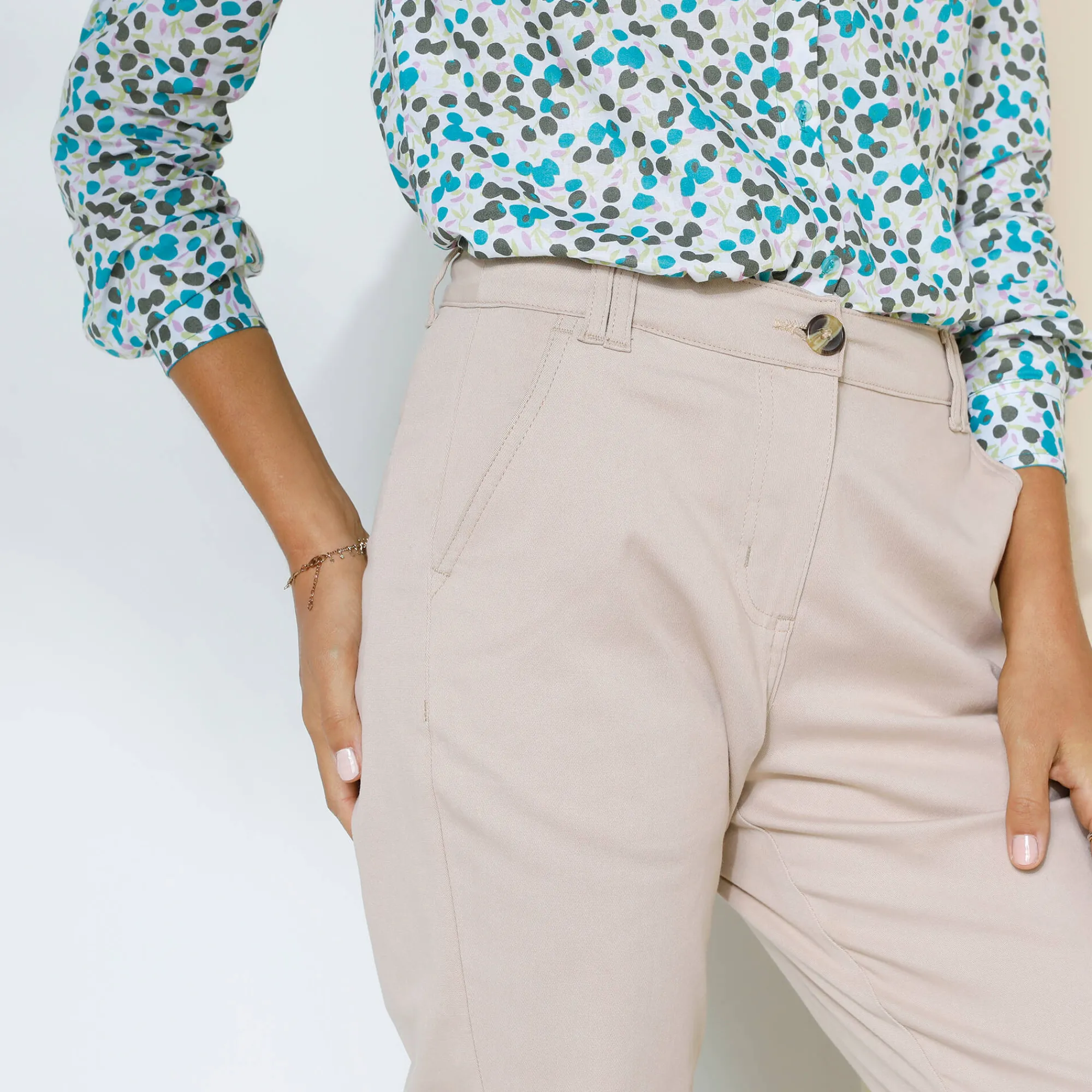 Broek<Blancheporte Chino stretchbroek beige