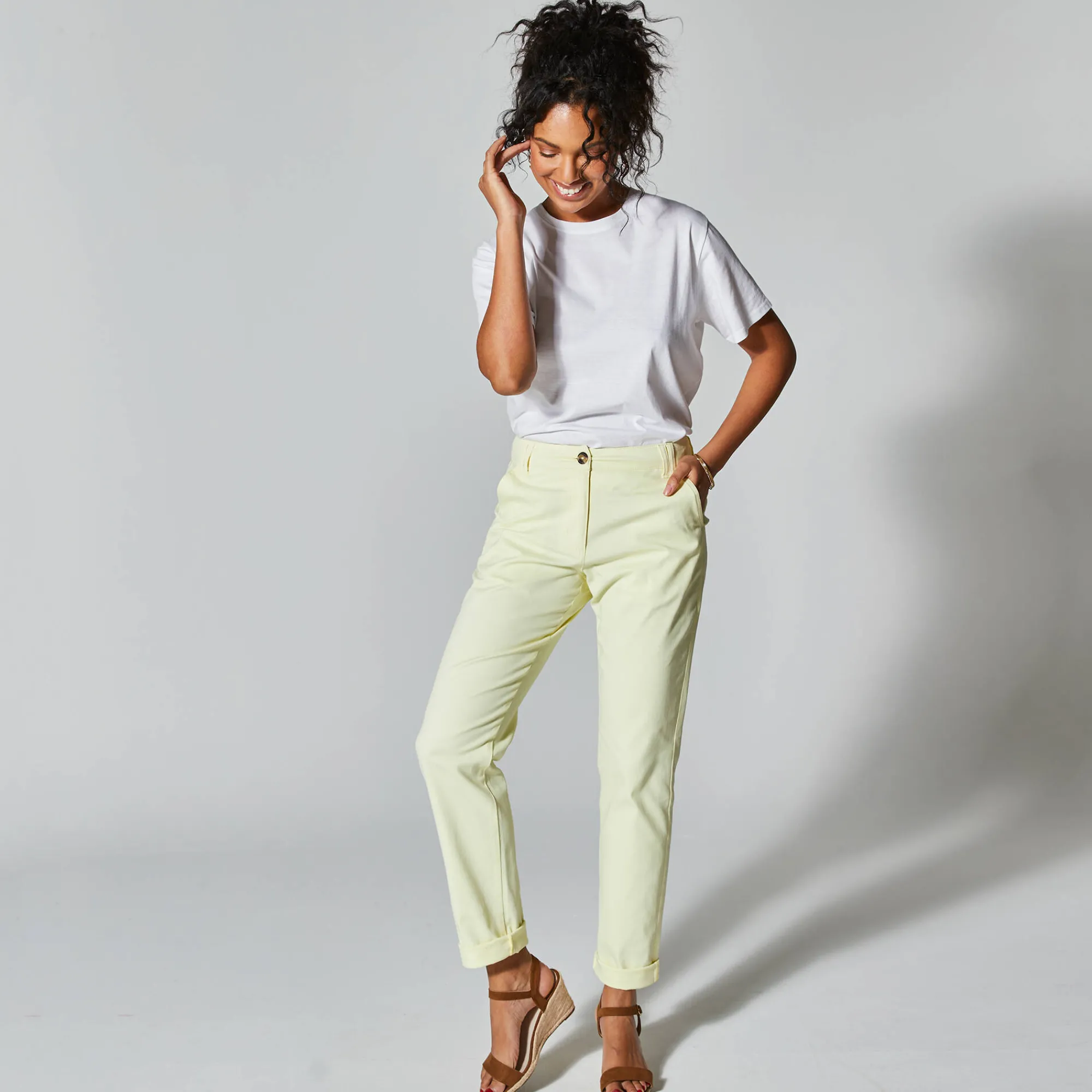 Broek<Blancheporte Chino stretchbroek geel