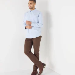 Feestoutfits Heren|Broek<Blancheporte Chinobroek, gabardine met fantasieprint bruin