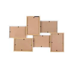 Decoratieartikel<Blancheporte Collagekader voor 6 foto's in hout en wit BRUIN/WIT