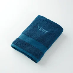 Badhanddoek<Colombine Collectie badhanddoeken 540 g/m2, personaliseerbaar, zacht comfort pauwblauw