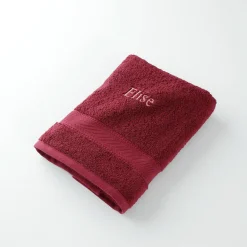 Badhanddoek<Colombine Collectie badhanddoeken 540 g/m2, personaliseerbaar, zacht comfort wijnrood