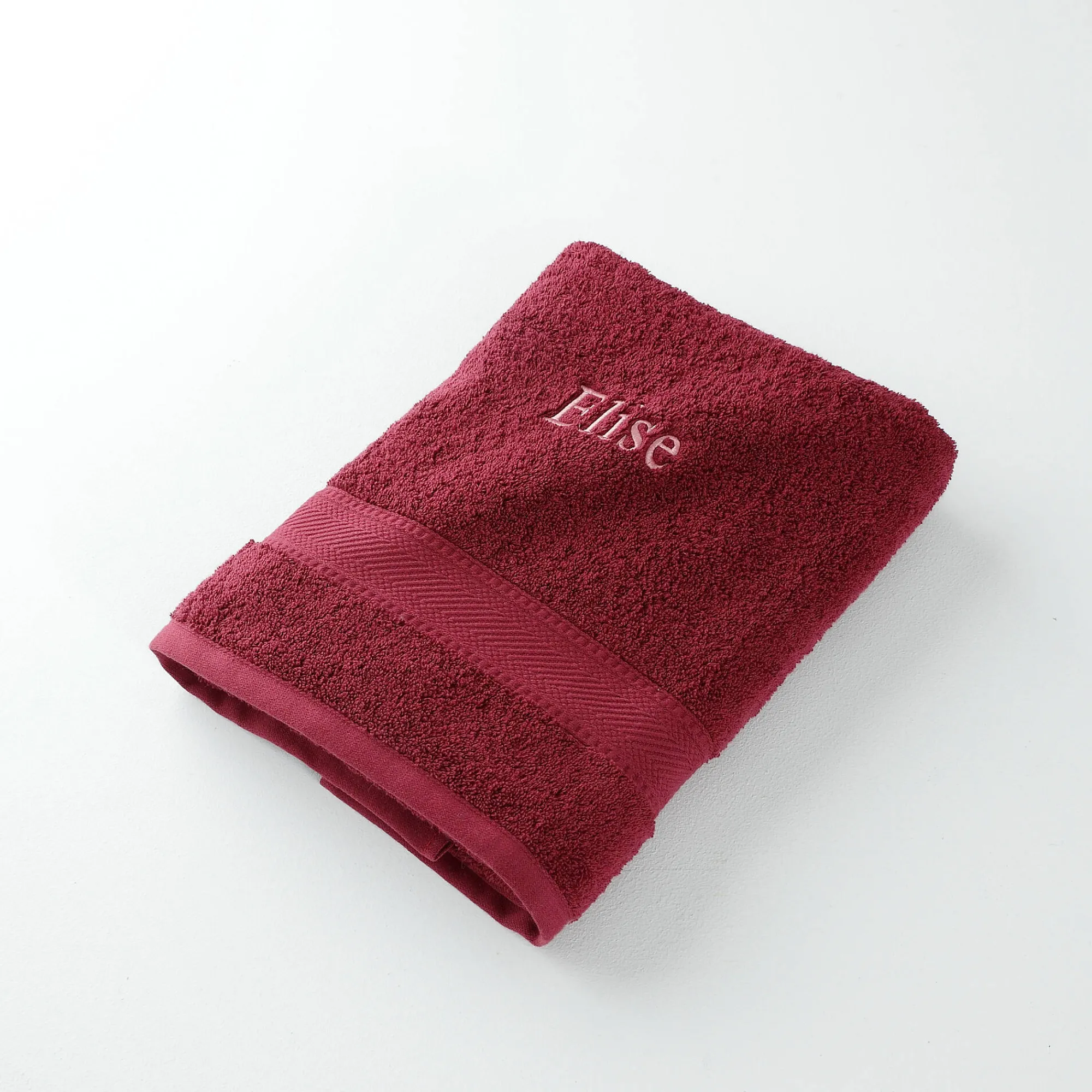 Badhanddoek<Colombine Collectie badhanddoeken 540 g/m2, personaliseerbaar, zacht comfort wijnrood