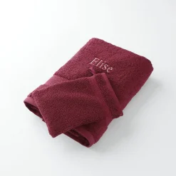 Badhanddoek<Colombine Collectie badhanddoeken 540 g/m2, personaliseerbaar, zacht comfort wijnrood