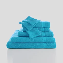 Badhanddoek<Colombine Collectie effen handdoeken 420 g/m2 met zacht comfort turkoois
