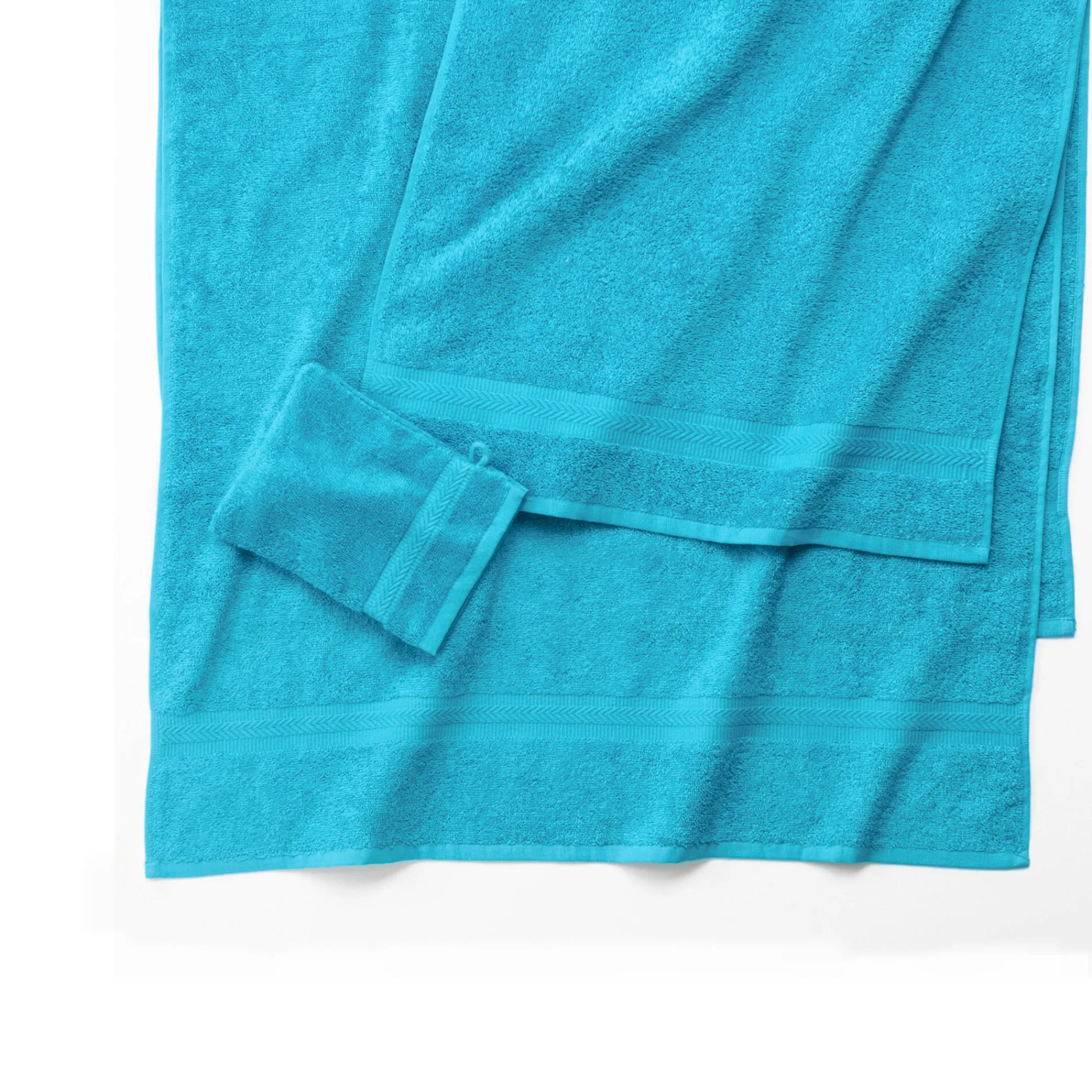 Badhanddoek<Colombine Collectie effen handdoeken 420 g/m2 met zacht comfort turkoois