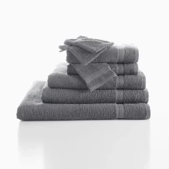 Badhanddoek<Colombine Collectie effen handdoeken 420 g/m2 met zacht comfort antraciet
