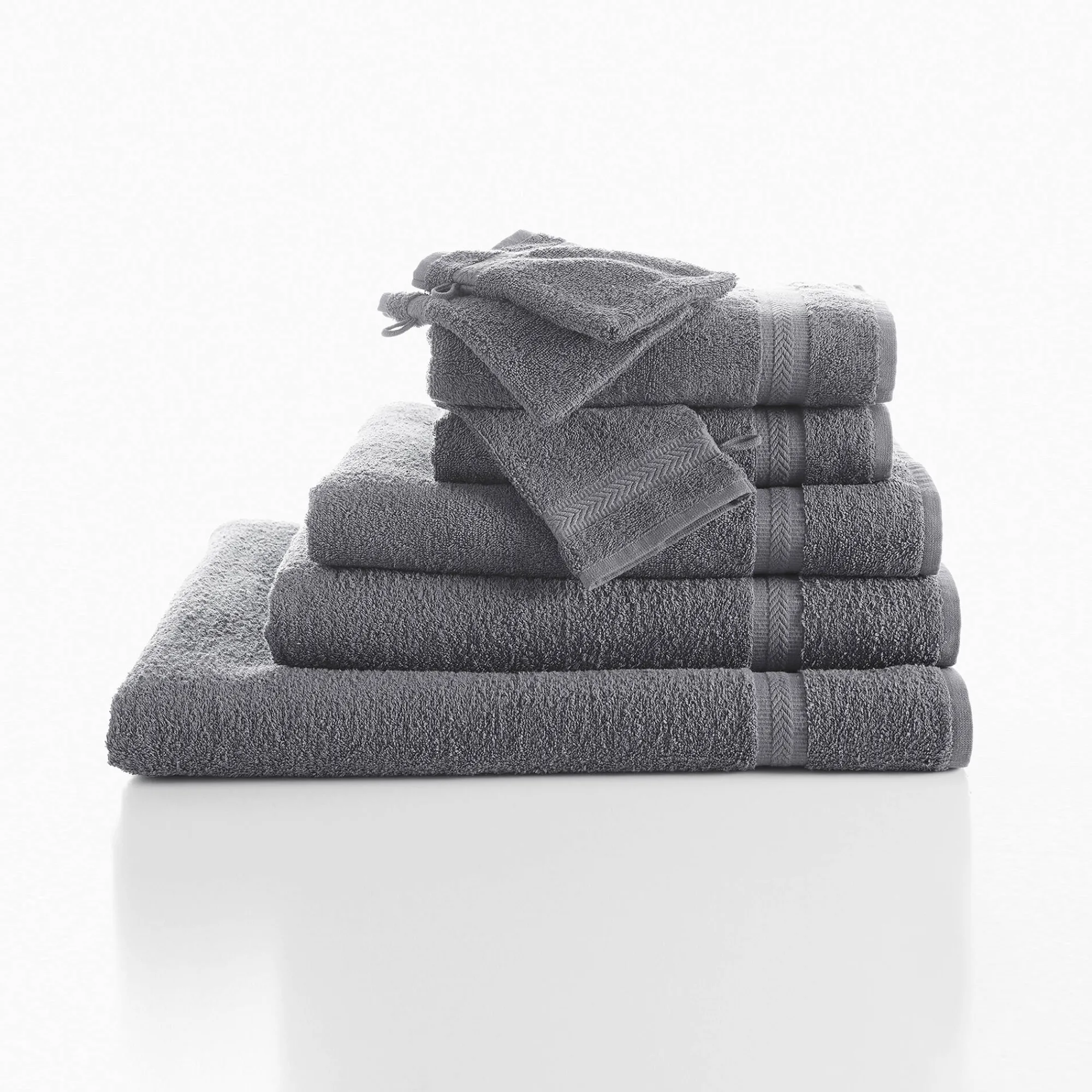 Badhanddoek<Colombine Collectie effen handdoeken 420 g/m2 met zacht comfort antraciet