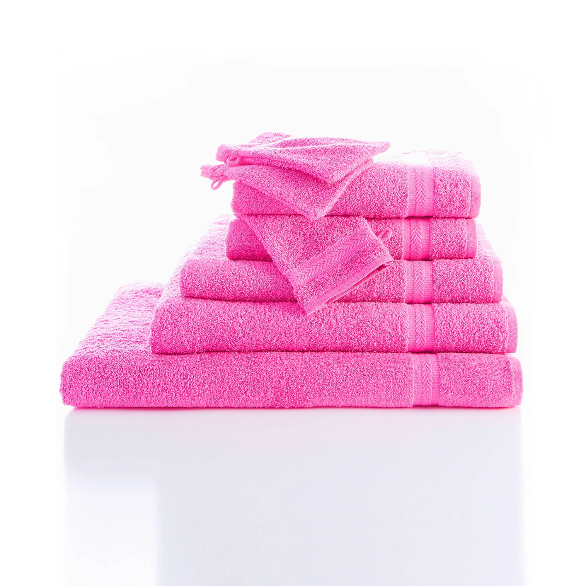 Badhanddoek<Colombine Collectie effen handdoeken 420 g/m2 met zacht comfort fuchsia