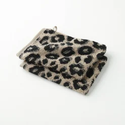 Badhanddoek<Blancheporte Collectie handdoeken in jacquard met luipaardhuidmotief 450 g/m2 beige / zwart