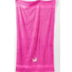 Badhanddoek|Handdoek En Badlaken Kids<Colombine des petits Collectie in badstof voor kinderen, met geborduurd eenhoornmotief, katoen - 380 g/m2 fuchsia