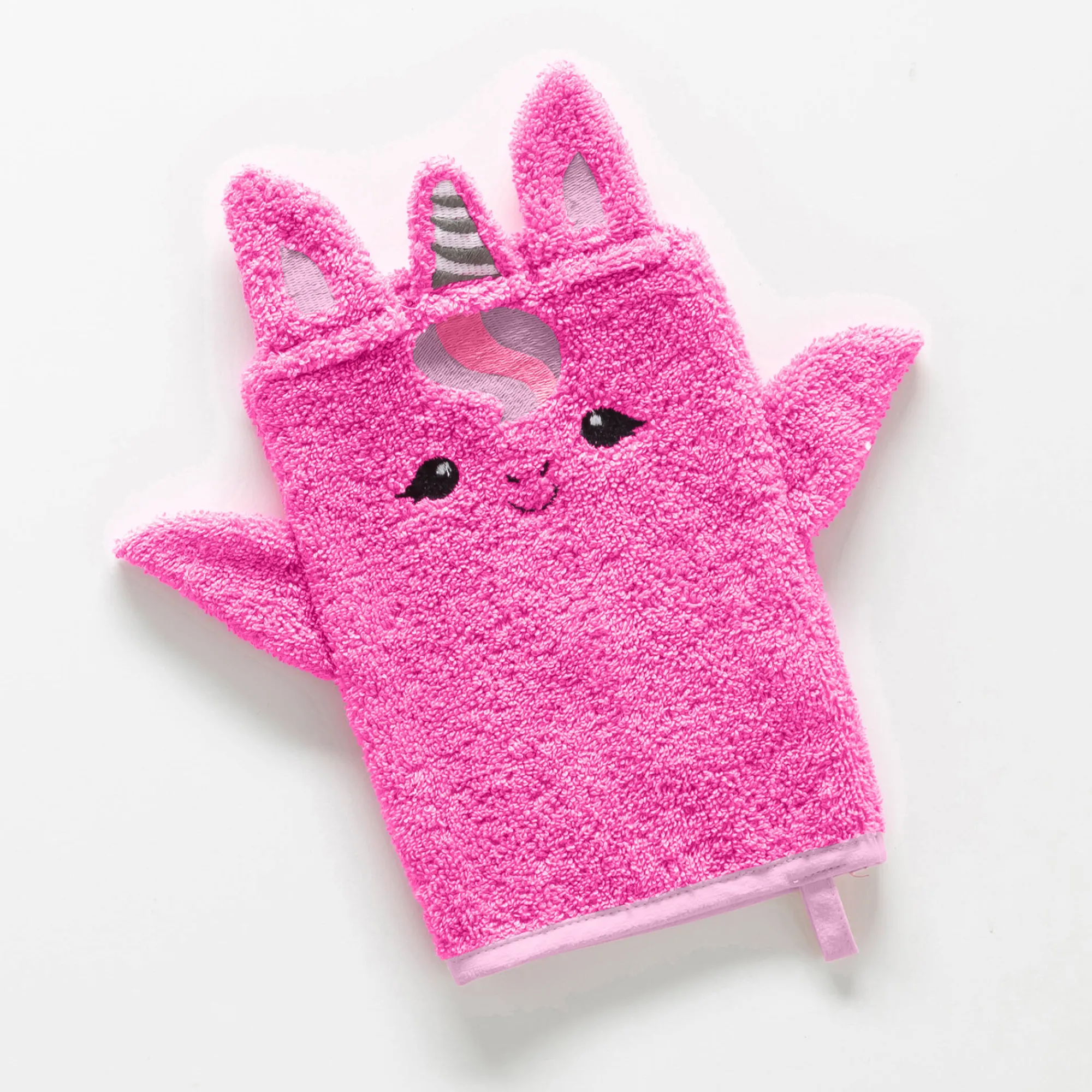 Badhanddoek|Handdoek En Badlaken Kids<Colombine des petits Collectie in badstof voor kinderen, met geborduurd eenhoornmotief, katoen - 380 g/m2 fuchsia